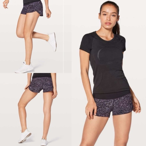 Lululemon Speed Up Athletic Shorts Crystalline Multi Black Purple Size 10 - Picture 2 of 8